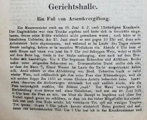 GERICHTSMEDIZIN - Kraus u. Pichler, Blätter für Staats-Arzneikunde 1866