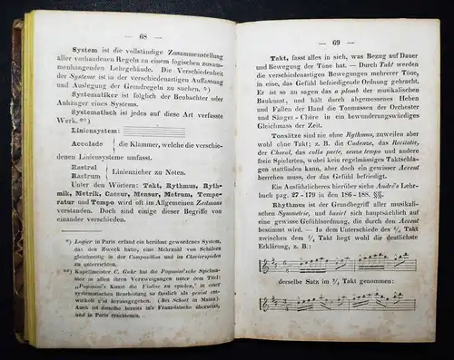 MUSIK-LEXIKON 1839 Gollmick, Kritische Terminologie für Musiker und Musikfreunde