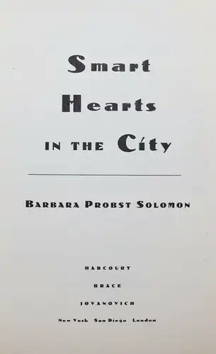 Solomon, Smart hearts in the city - Erste Ausgabe - SIGNIERT
