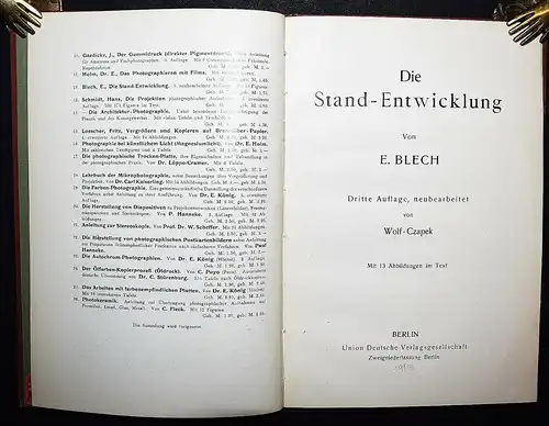 Blech, Die Stand-Entwicklung 1913 FOTOTECHNIK