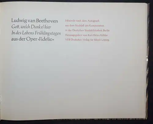 BEETHOVEN, GOTT, WELCH DUNKEL HIER / IN DES LEBENS FRÜHLINGSTAGEN  FAKSIMILE