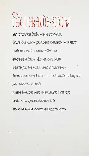 George - Drei Gedichte - Handschrift von Otto Laubschat 1925 Kalligraphie Lyrik