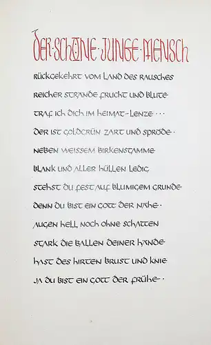 George - Drei Gedichte - Handschrift von Otto Laubschat 1925 Kalligraphie Lyrik