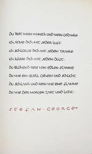 George - Drei Gedichte - Handschrift von Otto Laubschat 1925 Kalligraphie Lyrik