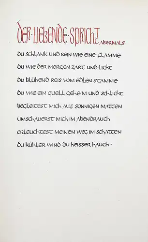 George - Drei Gedichte - Handschrift von Otto Laubschat 1925 Kalligraphie Lyrik