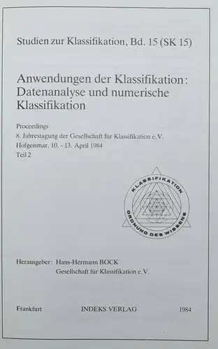 DATENANALYSE UND NUMERISCHE KLASSIFIKATION - HANS-HERMANN BOCK - 1984