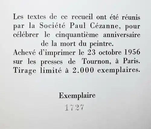 Cezanne, Tombeau de Cézanne - Eines von 2000 Exemplaren