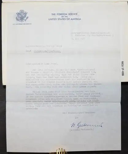 Astronautics and aeronautics - J. Webb - 1966 - Brief von H. Gutermuth an Zuerl