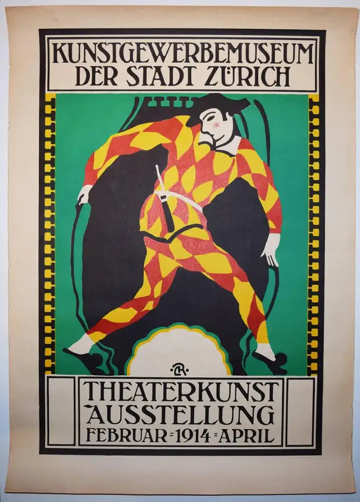 JUGENDSTIL-PLAKAT THEATERKUNST Roesch, Kunstgewerbemuseum der Stadt Zrich 1914 0