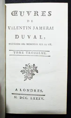 Duval, Oeuvres - 1785 WEINROTE MAROQUIN-LEDER-EINBÄNDE