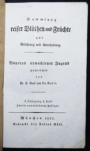 Basselet la Rosee, Sammlung reifer Blüthen und Früchte ... 1827 BIEDERMEIER