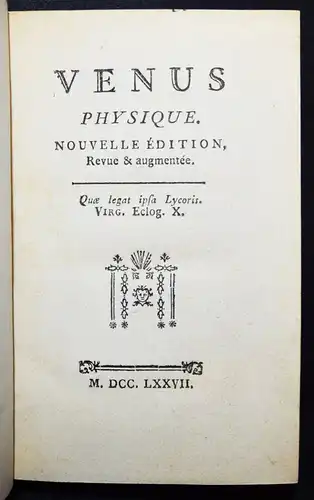 Maupertuis, Venus physique 1777 GENETIK GENETICS EMBRYOLOGIE EMBRYOLOGY