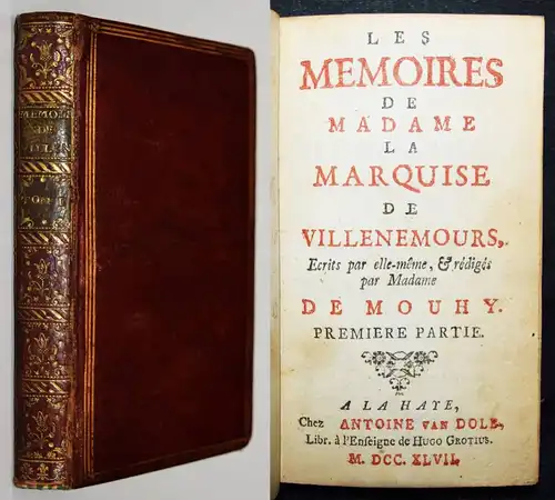 Mouhy, Les memoires de Madame la Marquise de Villenemours 1747 EINBÄNDE EROTICA