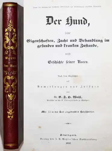 Youatt, Der Hund - Metzler 1852 - HUNDE - VETERINÄRMEDIZIN