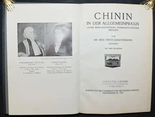 CHININ IN DER ALLGEMEINPRAXIS - FRITZ JOHANNESSOHN - 1930 - PHARMAKOLOGIE