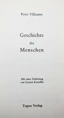 Villaume, Geschichte des Menschen FAKSIMILE - ANTHROPOLOGIE SOZIOLOGIE