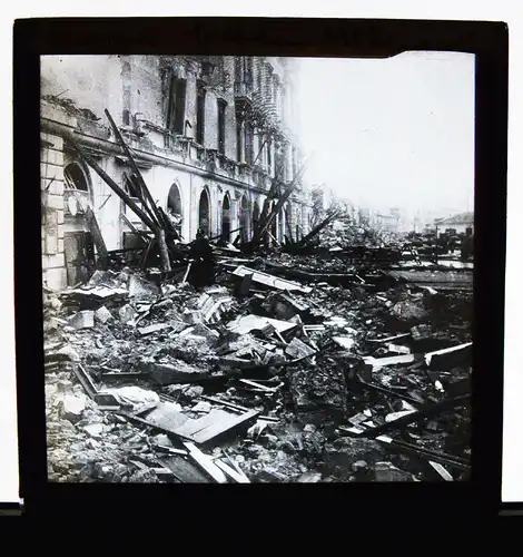 Erdbeben von Messina 1908 - 3 Glasdias - Italien - Naturkatastrophe