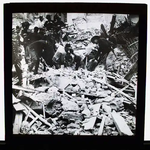 Erdbeben von Messina 1908 - 3 Glasdias - Italien - Naturkatastrophe
