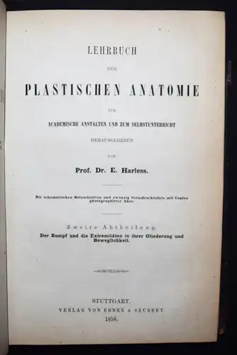 Harless, Lehrbuch der plastischen Anatomie - 1856 - ANATOMIE