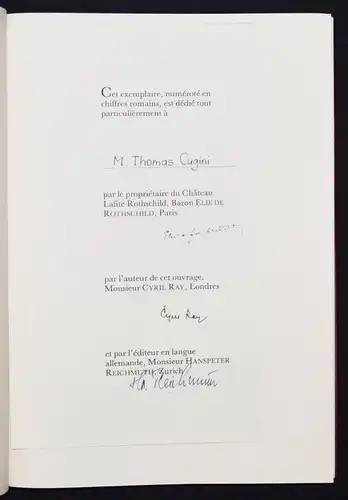 Ray, Lafite Geschichte und Porträt eines grossen Weines SIGNIERT Rothschild