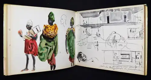 HANS ERNI – Senghor, Esquisses africaines + ORIGINAL-ZEICHNUNG SIGNIERT