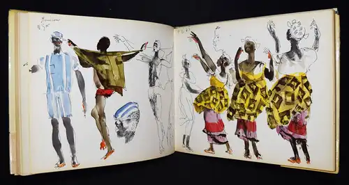 HANS ERNI – Senghor, Esquisses africaines + ORIGINAL-ZEICHNUNG SIGNIERT