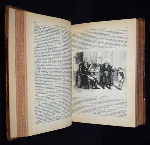 Dickens, Works - 1873-1887 - ORIGINAL-VERLAGS-EINBÄNDE - HALBLEDER