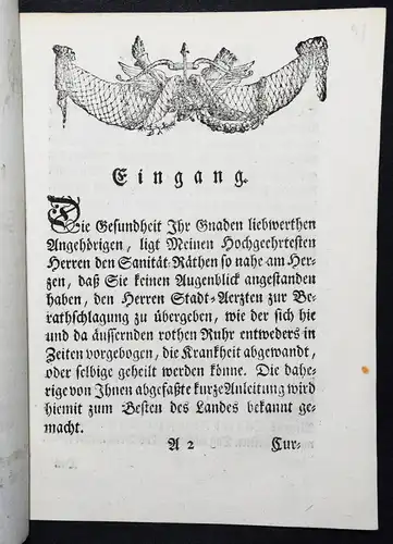 Haller, Kurze Anleitung zur Heilung der rothen Ruhr - 1778 - Helvetica