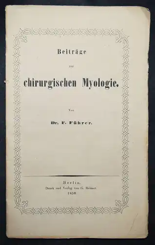 Führer, Beiträge zur chirurgischen Myologie 1850 - CHIRURGIE - MUSKEL - MUSKELN
