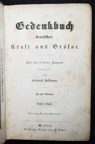 Hoffmann, Gedenkbuch deutscher Kraft und Grösse - 1848