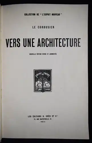 Le Corbusier, Vers une architecture 1924