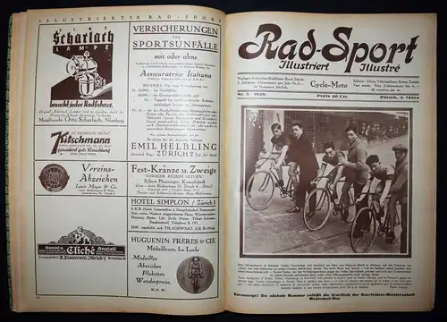 Rad-Sport, illustriert. – Cycle-Moto, V. Jahrgang 1926 RADSPORT SCHWEIZ FAHRRAD