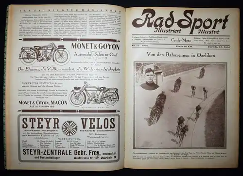 Rad-Sport, illustriert. – Cycle-Moto, V. Jahrgang 1926 RADSPORT SCHWEIZ FAHRRAD