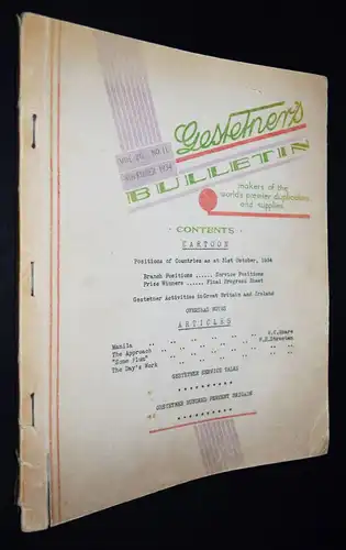 FIRMENSCHRIFT KOPIERMASCHINEN 1934  Gestetner’s Bulletin - KOPIER-VERFAHREN