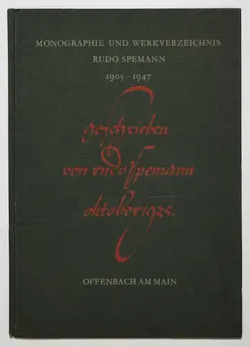 Halbey, Rudo Spemann, 1905-1947 WERKVERZEICHNIS CATALOGUE RAISONNE