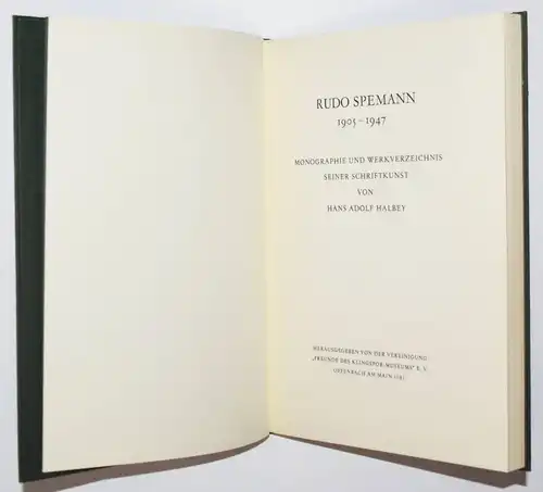 Halbey, Rudo Spemann, 1905-1947 WERKVERZEICHNIS CATALOGUE RAISONNE