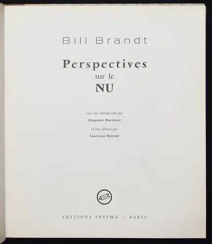 Brandt, Perspectives sur le Nu - 1961 - Erste französische Ausgabe