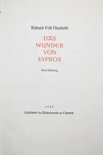 Haubold - Das Wunder von Kypros - 1939 - Schöner Pressendruck von Wilhelm Adam