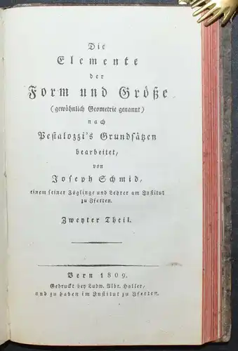 Pestalozzi – Schmid, Die Elemente der Form und Größe - 1809 - Geometrie