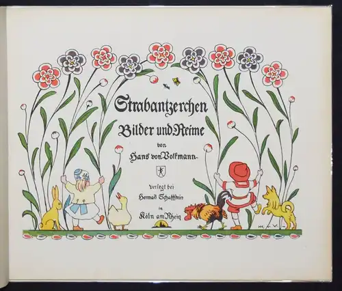 JUGENDSTIL-KÜNSTLERBILDERBUCH um 1925 - Volkmann. Strabantzerchen. Köln -