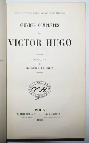 Hugo, Napoleon le Petit - 1882