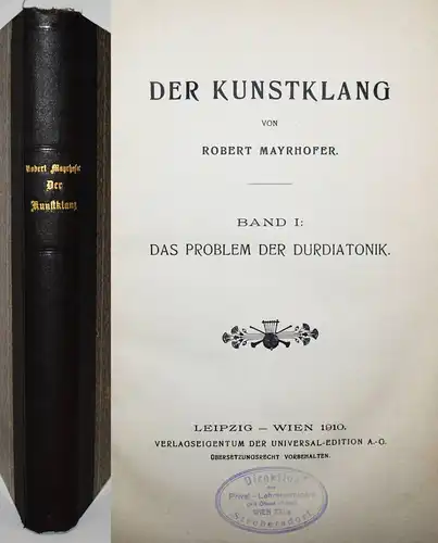 Mayrhofer, Der Kunstklang - 1910 - ERSTE AUSGABE
