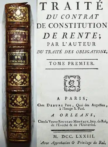 Pothier, Traite du contrat de constitution de rente 1773 HISTORY OF TRADING