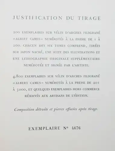 Camus - Oeuvres complètes - 1961-1965 - ORIGINAL-FARBLITHOGRAPHIEN