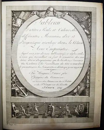 NUMISMATIK MÜNZEN 1807 Darier, Tableau du titre, poids et valeur NUMISMATICS