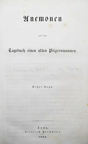 Hormayr, Anemonen aus dem Tagebuch eines alten Pilgersmannes 1845 ÖSTERREICH