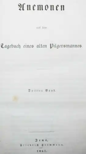 Hormayr, Anemonen aus dem Tagebuch eines alten Pilgersmannes 1845 ÖSTERREICH