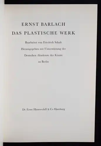 Schult, Ernst Barlach NUMMERIERT 1/600 Ex. WERKVERZEICHNIS CATALOGUE RAISONNE