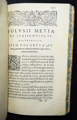 Hotman, De re numaria populi Romani liber 1585 FINANCE JURA ROMAN EMPIRE