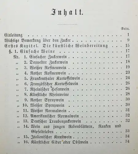 ÖNOLOGIE - WEIN - WEINBAU - Dochnahl - Die künstliche Weinbereitung - 1877-1878